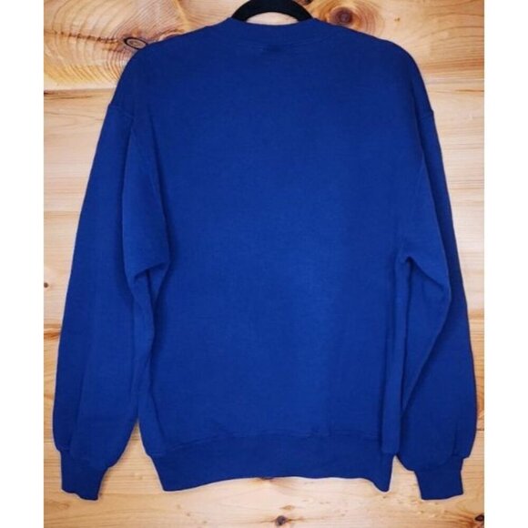 Vintage Russell Athletic Crewneck Sweatshirt Men's Medium Solid Blue Made in USA - Picture 13 of 13